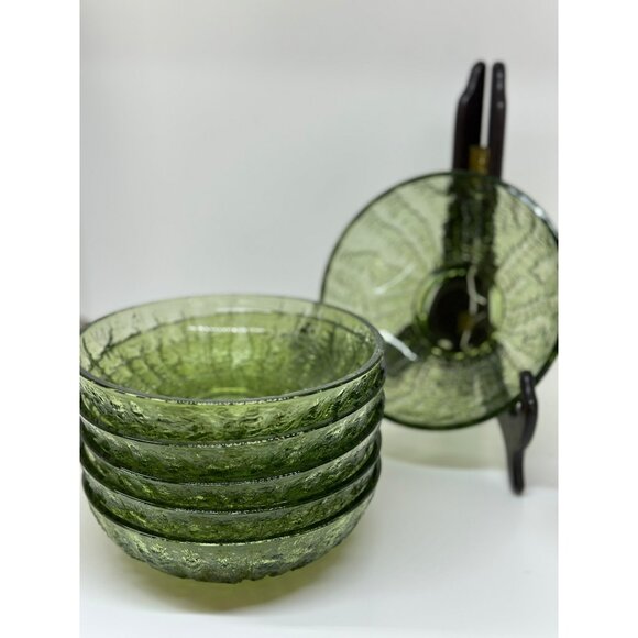 VTG Anchor Hocking Soreno Glass Bowl 6"x1.75" Set-of-6 Crinkle Cereal Bowl - Picture 1 of 9